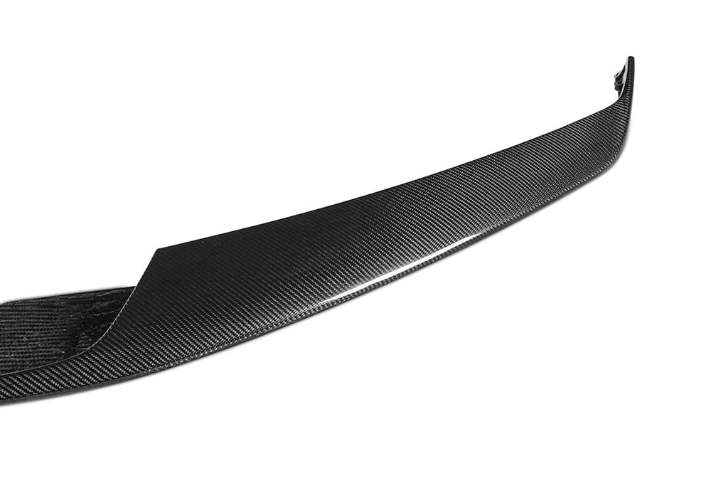 Side-angle view of Ferrari SF90 Carbon Fiber Front Lip perfectly molded into the front bumper design