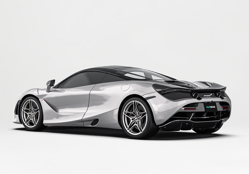 Side profile of McLaren 720S showcasing Carbon Fiber Side Skirts that blend seamlessly with the vehicle’s contours