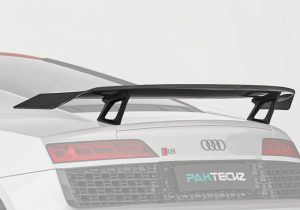 Visual rendering showcasing how the rear wing boosts downforce and optimizes airflow for high-speed performance and stability