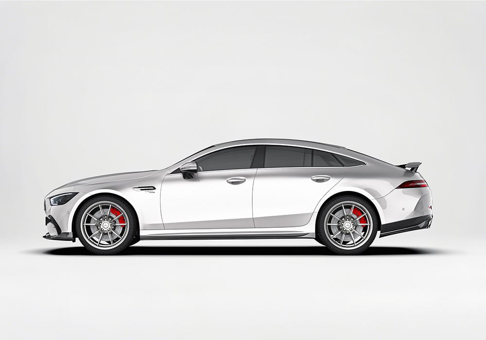 An infographic explaining how the Carbon Fiber Aerodynamics Kit improves airflow, adds downforce, and minimizes drag for enhanced stability during high-performance driving