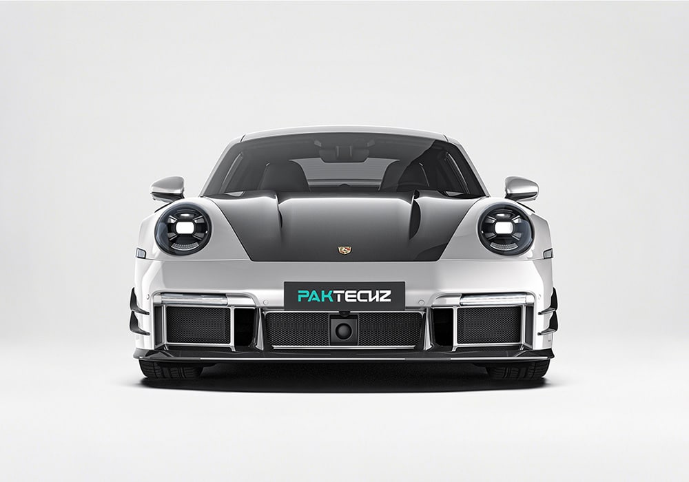The Carbon Fiber Rear Diffuser installed under the Porsche showcases how it optimizes airflow and enhances the car’s performance edge while adding aggressive styling