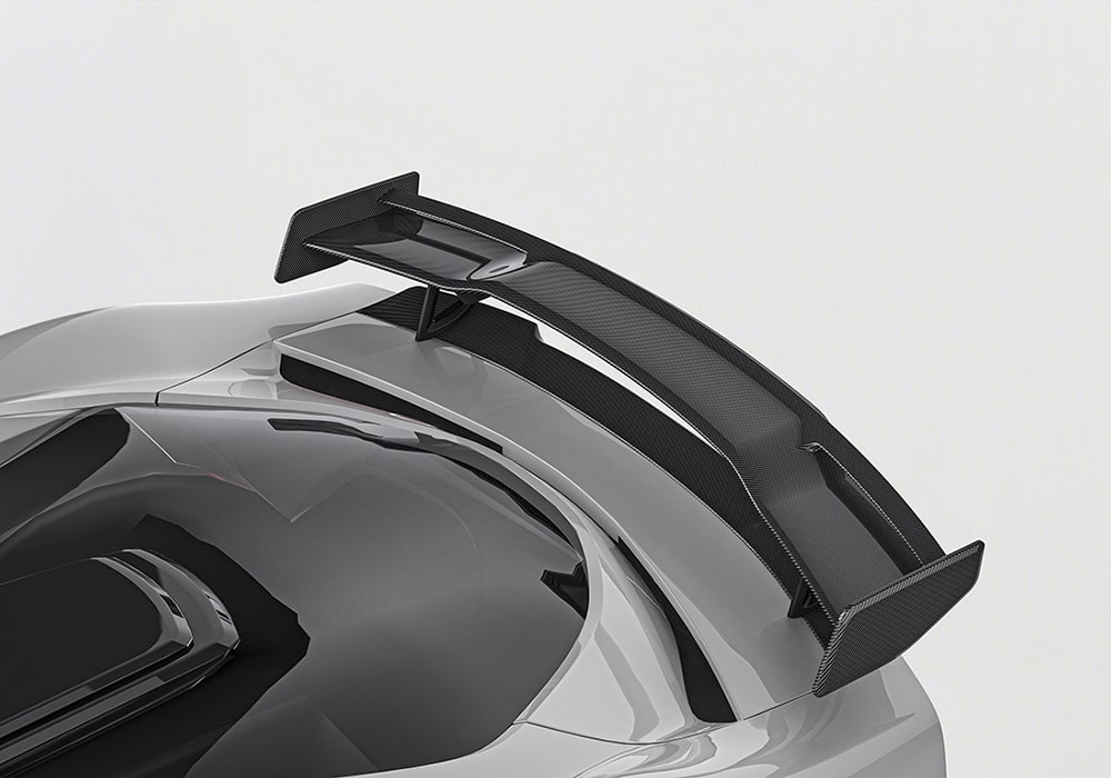 Carbon Fiber Rear Diffuser installed on Ferrari 296 GTB showcasing a performance-driven rear enhancement
