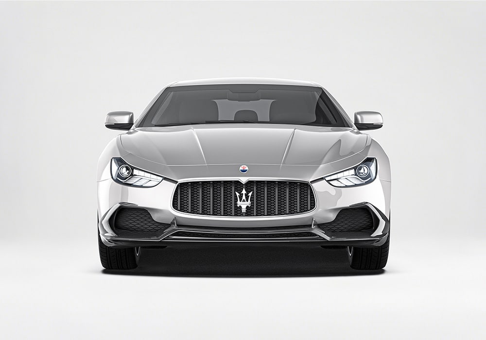 Ultra-clear image showing the carbon fiber rear diffuser, highlighting the sharp fins and aerodynamic shaping