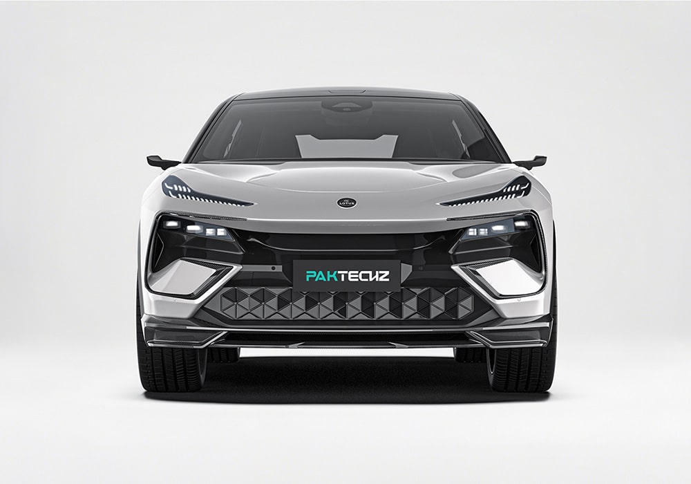 Sleek carbon fiber side skirts stylishly lengthening the Eletre’s body while channeling airflow efficiently