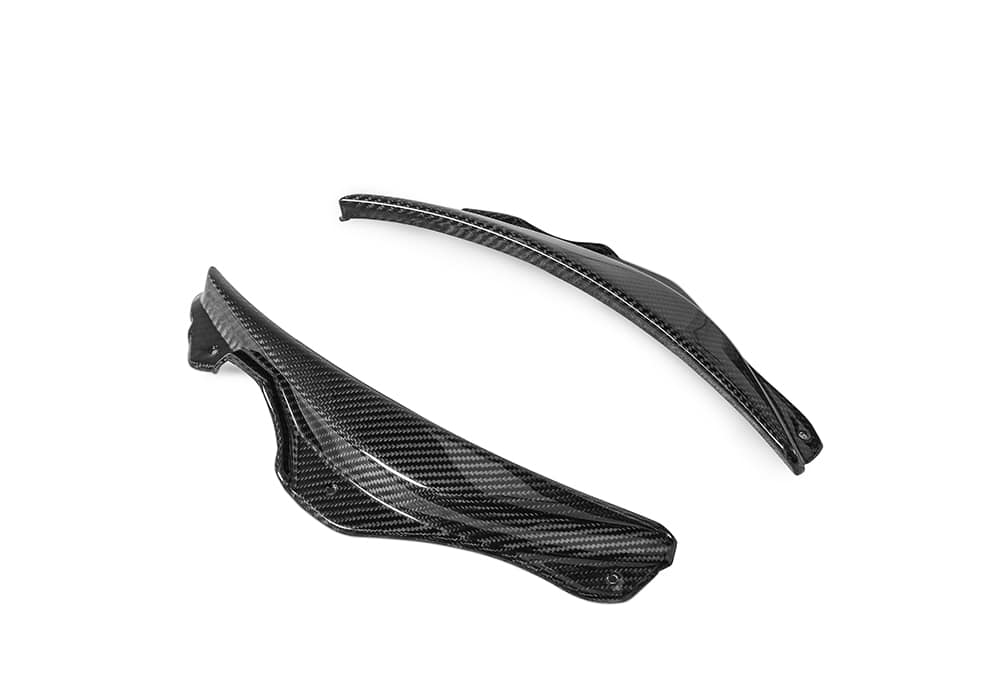 Standalone Ferrari SF90 Carbon Fiber Front Bumper Trims with aerodynamic design and sleek curves