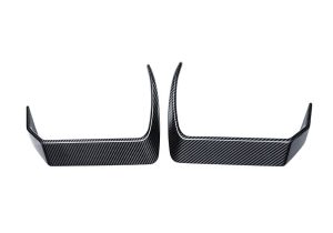 Comparison of BMW M5 (G90) before and after Carbon Fiber Rear Canards installation, showcasing styling improvements