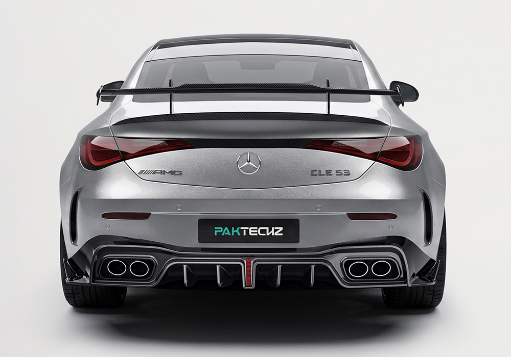 Carbon fiber rear spoiler professionally crafted for enhanced stability at high speeds, providing a seamless sporty look