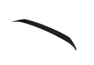 A side-by-side comparison illustrating the visual impact of the stock trunk versus the upgraded Carbon Fiber Rear Spoiler