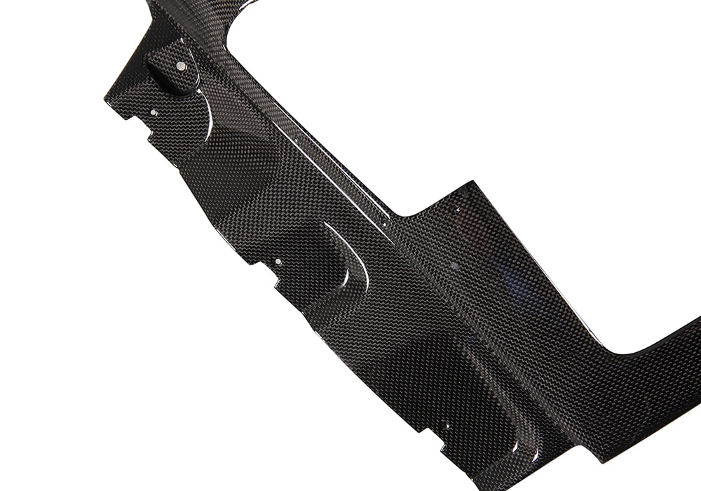 Ferrari Carbon Fiber Rear Side Splitters with a UV-protected gloss finish under natural lighting