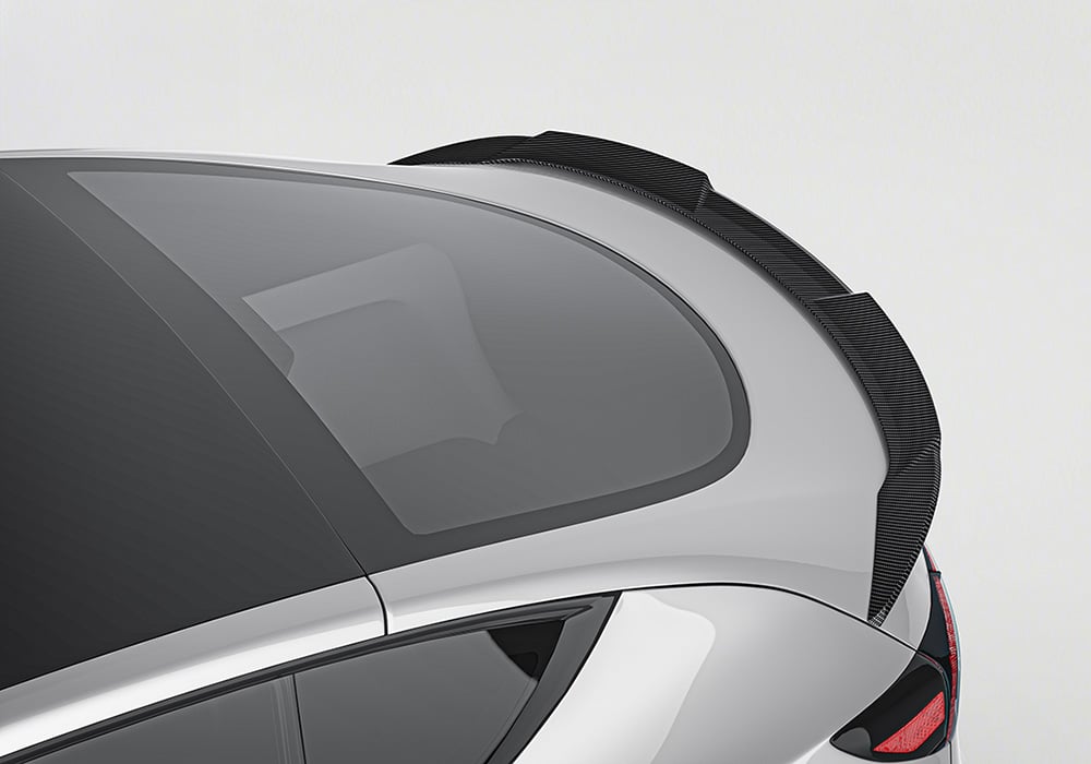 A CFD diagram illustrating drag reduction, airflow optimization, and downforce gains with the aerodynamics kit installed