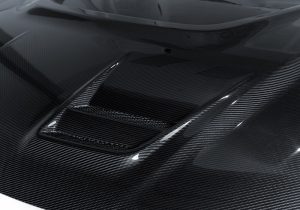 Step-by-step demonstration of the installation process, showing how the hood fits perfectly onto the BMW M2 G87 with OEM-grade compatibility