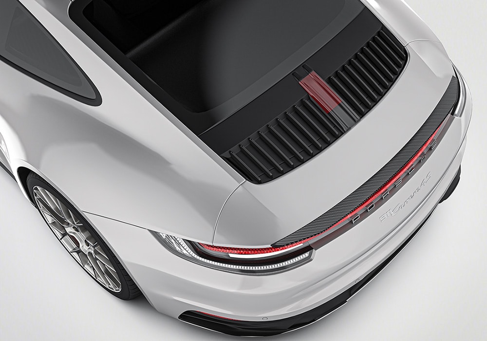 Step-by-step visuals illustrating the professional installation process of the Carbon Fiber Aero Kit, showing the alignment and integration into the body