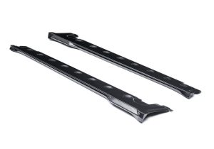 Step-by-step visuals illustrating the seamless fitment process of the Carbon Fiber Side Skirts, emphasizing OEM-grade installation