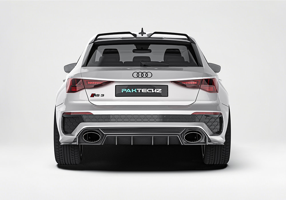 A carbon fiber trunk spoiler that complements the RS3’s design, improving aerodynamics and adding a race-inspired aesthetic