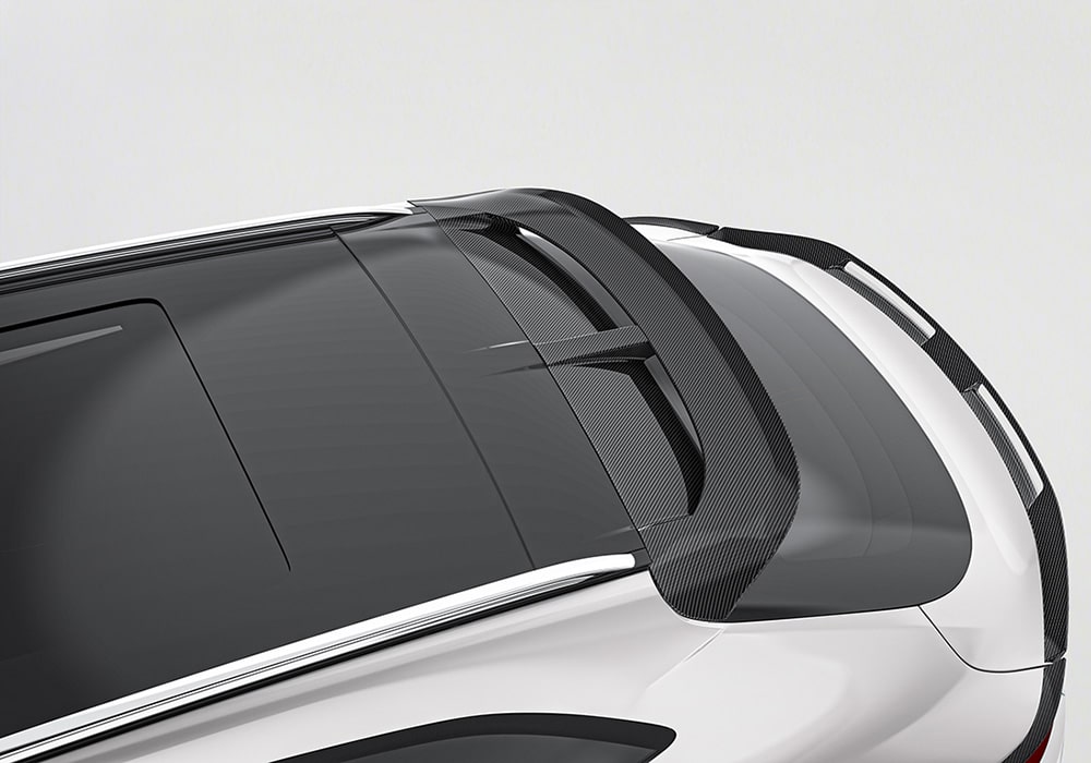 Aston Martin DBX fitted with the carbon fiber aerodynamic kit, boosting its downforce and cutting-edge design while in motion
