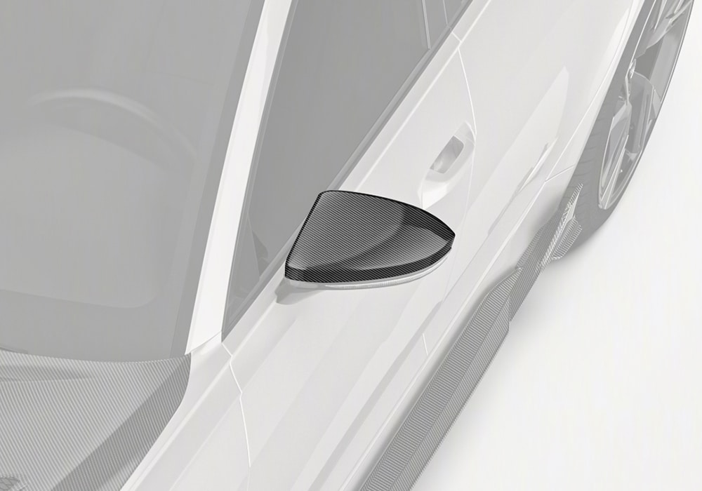 Audi RS6 (C8) featuring carbon fiber mirror covers, adding a sporty and refined touch to the front silhouette