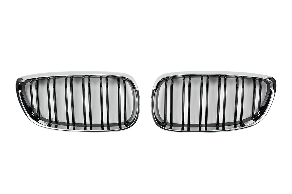 กระจังหน้า BMW E92/E93 เส้นคู่ สีดำเงาขอบโครเมี่ยม