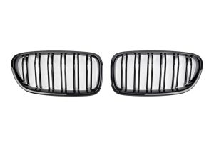 กระจังหน้า BMW F10/F11/F18 เส้นคู่ สีดำเงา