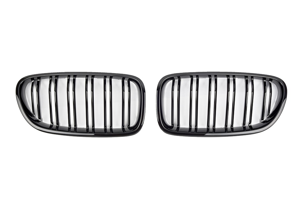 กระจังหน้า BMW F10/F11/F18 เส้นคู่ สีดำเงา