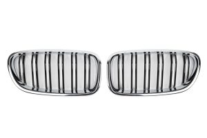 กระจังหน้า BMW F10/F11/F18 เส้นคู่ สีดำเงาขอบโครเมี่ยม