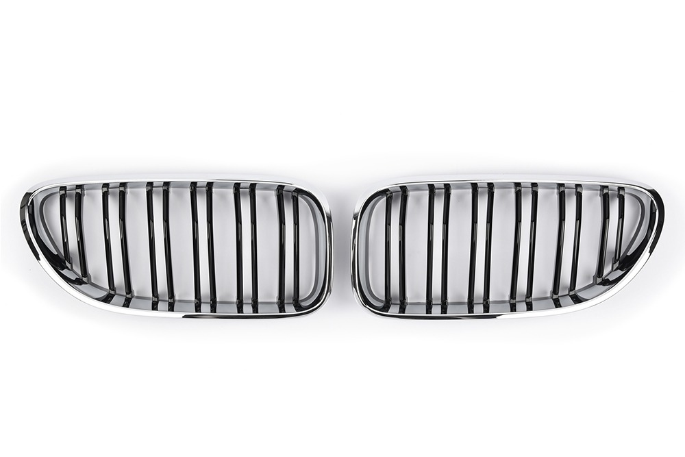 กระจังหน้า BMW F06/F12/F13 เส้นคู่ สีดำเงาขอบโครเมี่ยม