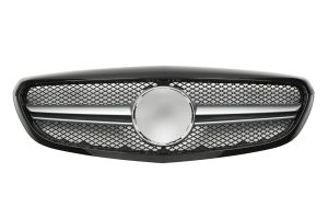 กระจังหน้า W205 ทรง C63 AMG สำหรับ Executive สีโครเมี่ยมด้าน ขอบดำ
