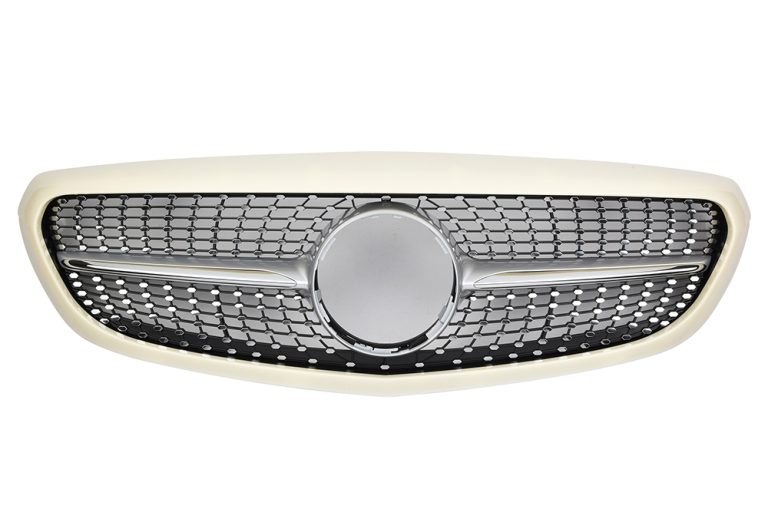 กระจังหน้า W205 ทรง Diamond สำหรับ Executive สีโครเมี่ยม ขอบขาว