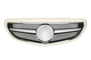 กระจังหน้า W212 Facelift ทรง E63 สำหรับ Executive สีโครเมี่ยมด้าน ขอบขาว