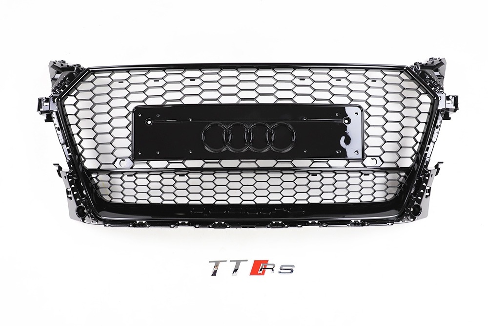 กระจังหน้า Audi Ttrs mk3 ปี 2015-2019 มีโลโก้ดำ quattro สีดำล้วน วงแหวนดำ