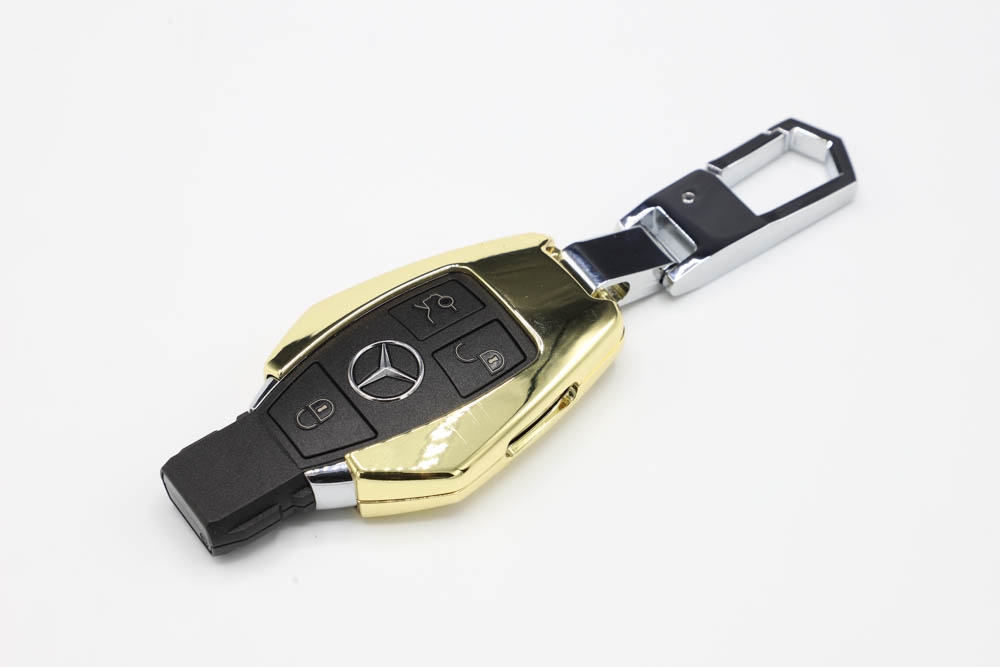 กรอบกุญแจอลูมิเนียม Benz สีทอง