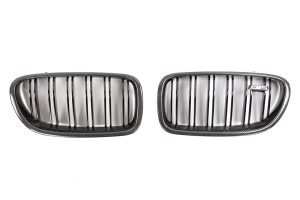 กระจังหน้า BMW F10/F11/F18 เส้นคู่ สีดำเงาขอบคาร์บอน
