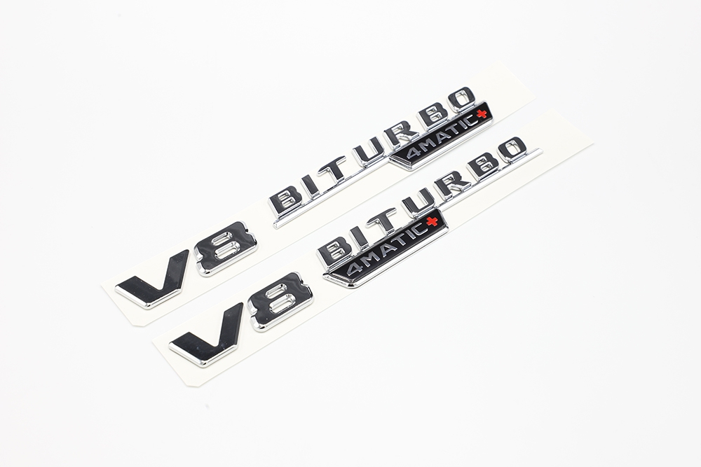 โลโก้ V8 BITURBO 4Matic ติดแก้มรถ ปี 2019+