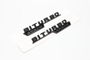 โลโก้ BITURBO 4MATIC ติดแก้มรถ ปี 2017+ สีดำด้าน