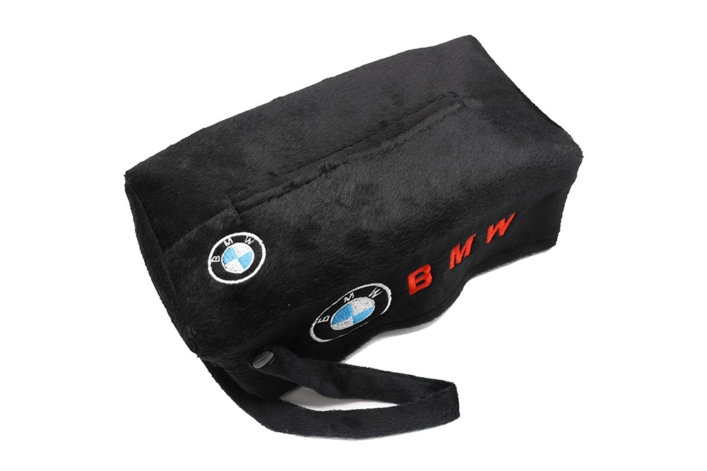 ที่ครอบกล่องทิชชู่ BMW หนังกำมะหยี่สีดำ