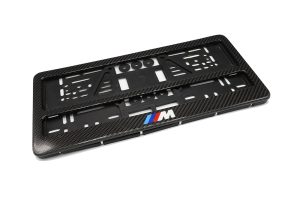 กรอบป้ายทะเบียน Carbon Fiber ลาย ///M มีเส้นคั่น 1 คู่