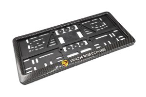 กรอบป้ายทะเบียน Carbon Fiber ลาย Porches 1 คู่