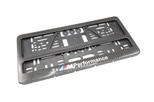 กรอบป้ายทะเบียน Carbon Fiber ลาย ///M performance มีเส้นคั่น 1 คู่