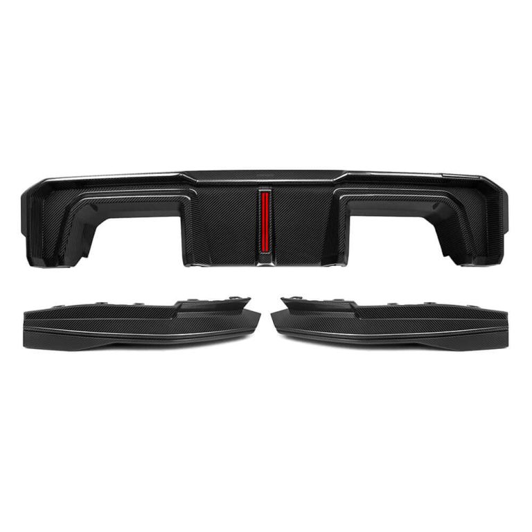 SOOQOO V2 BMW M4 G82 ดิฟฟิวเซอร์หลังพร้อมไฟเบรก คาร์บอนไฟเบอร์ Prepreg