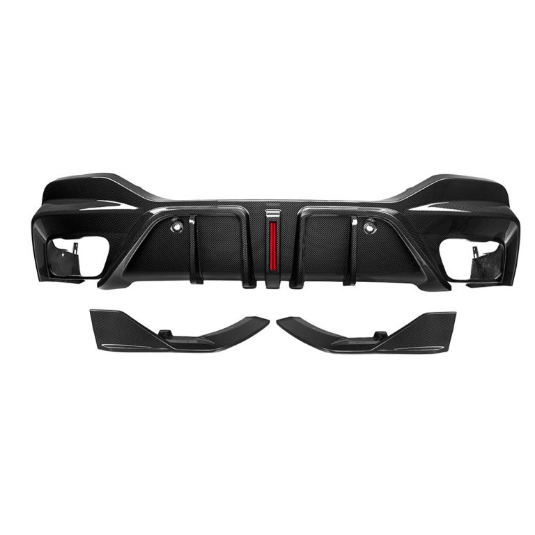 Rear Diffuser SOOQOO BMW X6 G06 rear diffuser with brake light Carbon fibre Prepreg