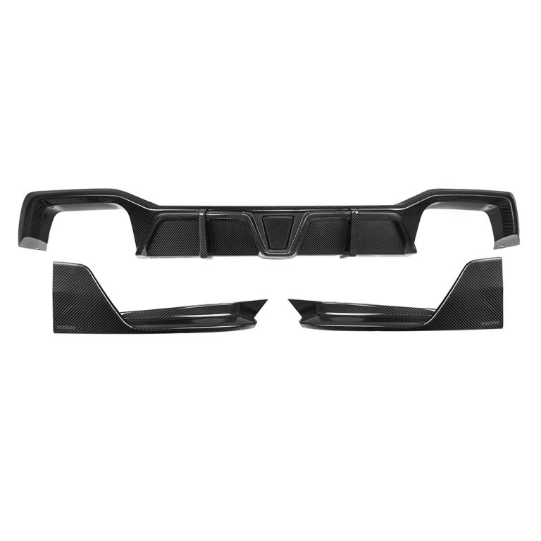 Rear Diffuser SOOQOO BMW X4M F98 Facelift rear diffuser with brake light Carbon fibre Prepreg