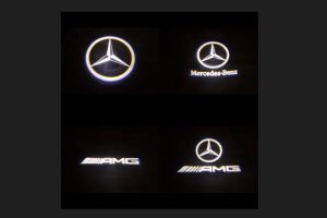 ไฟส่องพื้นสามเหลี่ยม ลาย ตราโลโก้ Benz