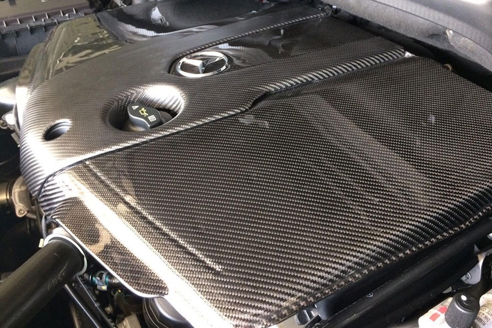 ครอบฝาเครื่องเบนซ์ Carbon ทุกรุ่นทรงเดิม