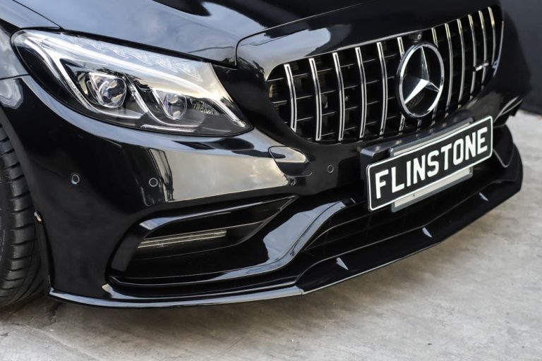 ลิ้นหน้า W205 C63 ทรง AMG Edition1 สีดำ