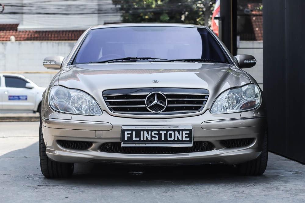 กระจังหน้า W220 ปี 2003-2006 ทรง 4 ก้าน สีดำ-โครเมี่ยม