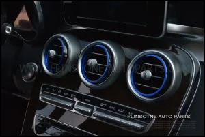 ชุดวงแหวนครอบแอร์น้ำเงิน 5 ชิ้น W205 C-Class