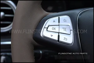 ครอบปุ่มบนพวงมาลัย Benz สีโครมด้าน 12 ปุ่ม ปี 2015 ขึ้นไป