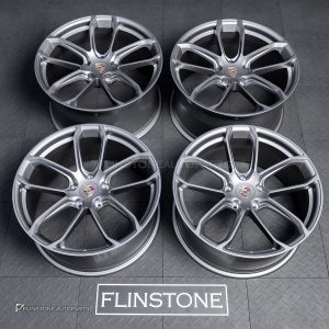 ล้อ Custom forged สำหรับ PORSCHE CAYENNE 9Y0.2 ทรง TURBO GT สีเทาขอบ 21 5-130