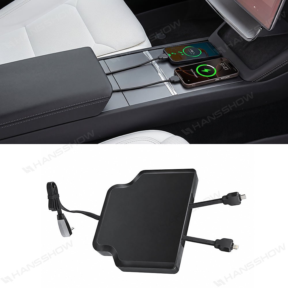 กล่องเก็บของในรถ คอนโซลกลาง Hansshow Tesla Model Y Juniper Highland (CHARGING 120W DOCK)