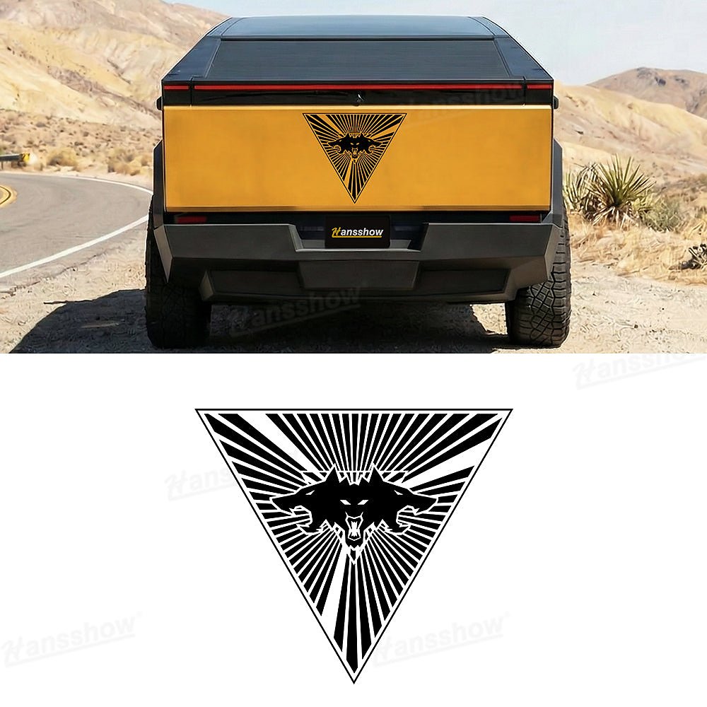 สติกเกอร์ตกแต่ง Hansshow Tesla Cybertruck Cyberbeast (TRIANGLE REAR WOLF)