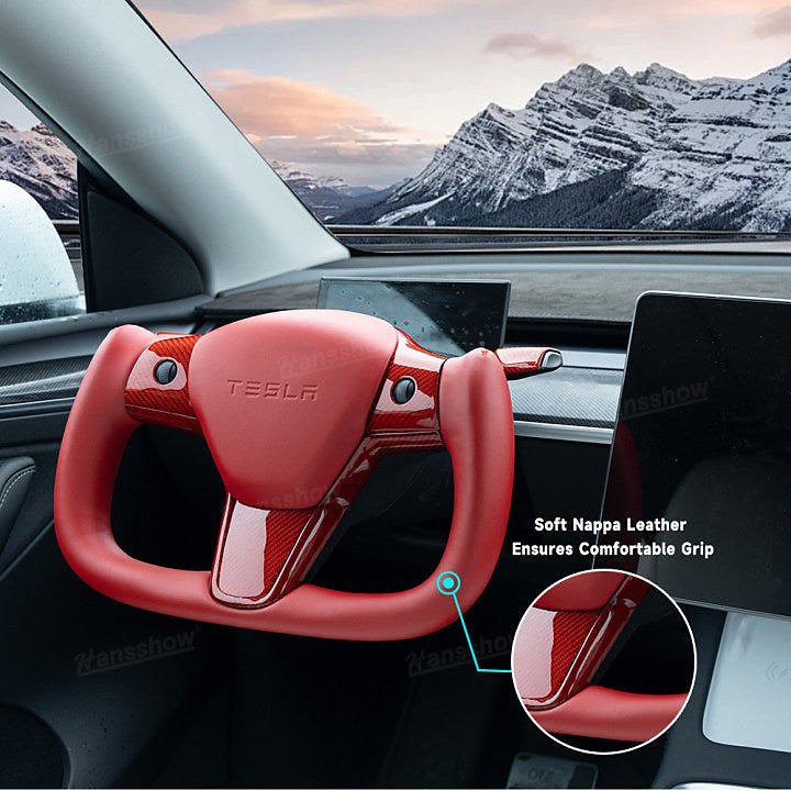 พวงมาลัย พวงมาลัย Hansshow Tesla Model Y (QUALITY HIGH)